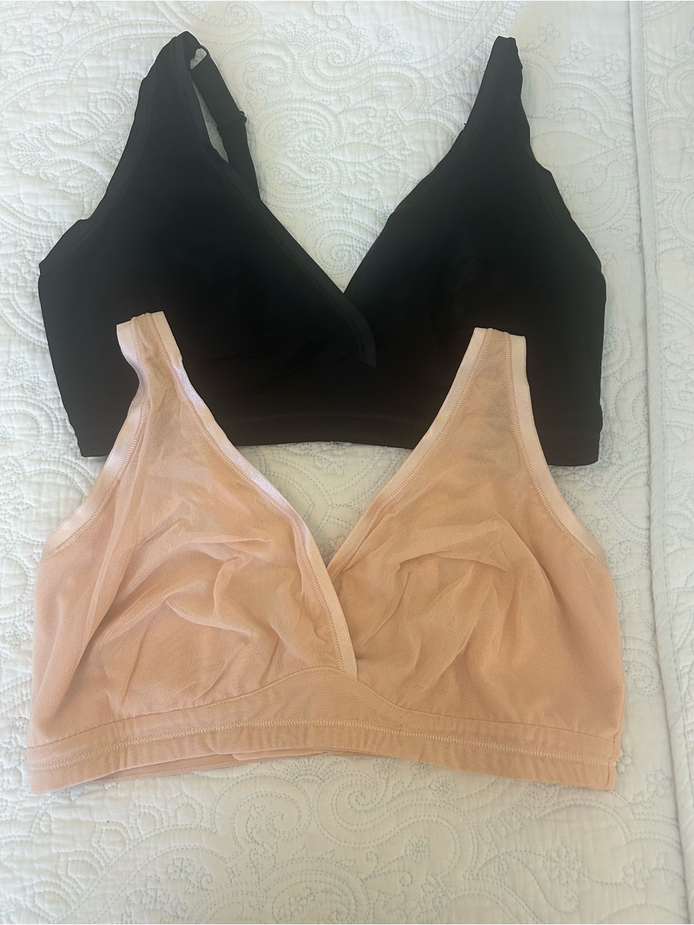 COSABELLA Women’s Wireless Bras - Black & Nude - LRG